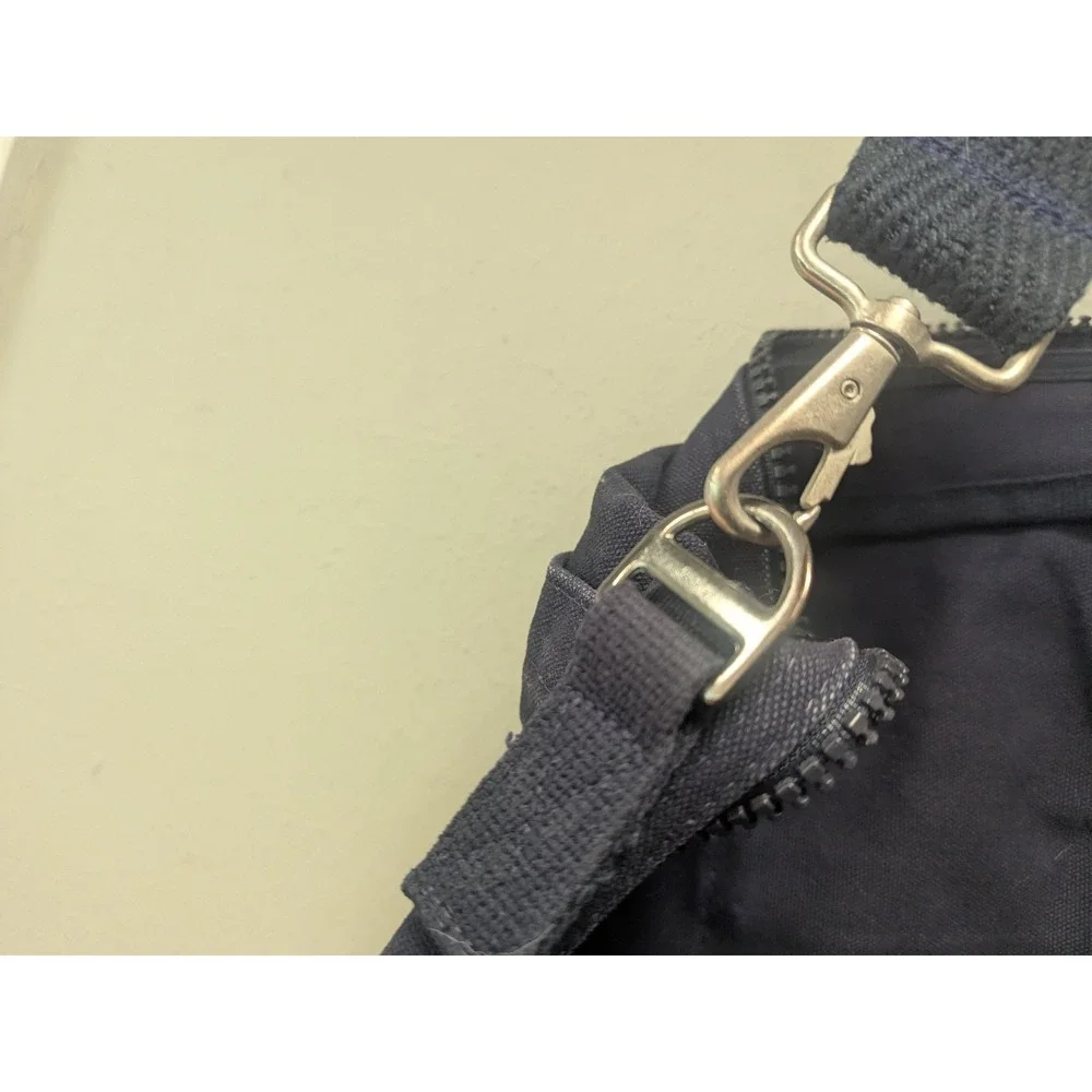 Vintage Lands' End Navy Blue Canvas Messenger Shoulder Bag Organizer‎ Travel